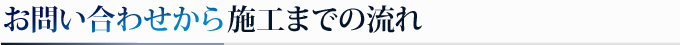 お問い合わせから施工までの流れ